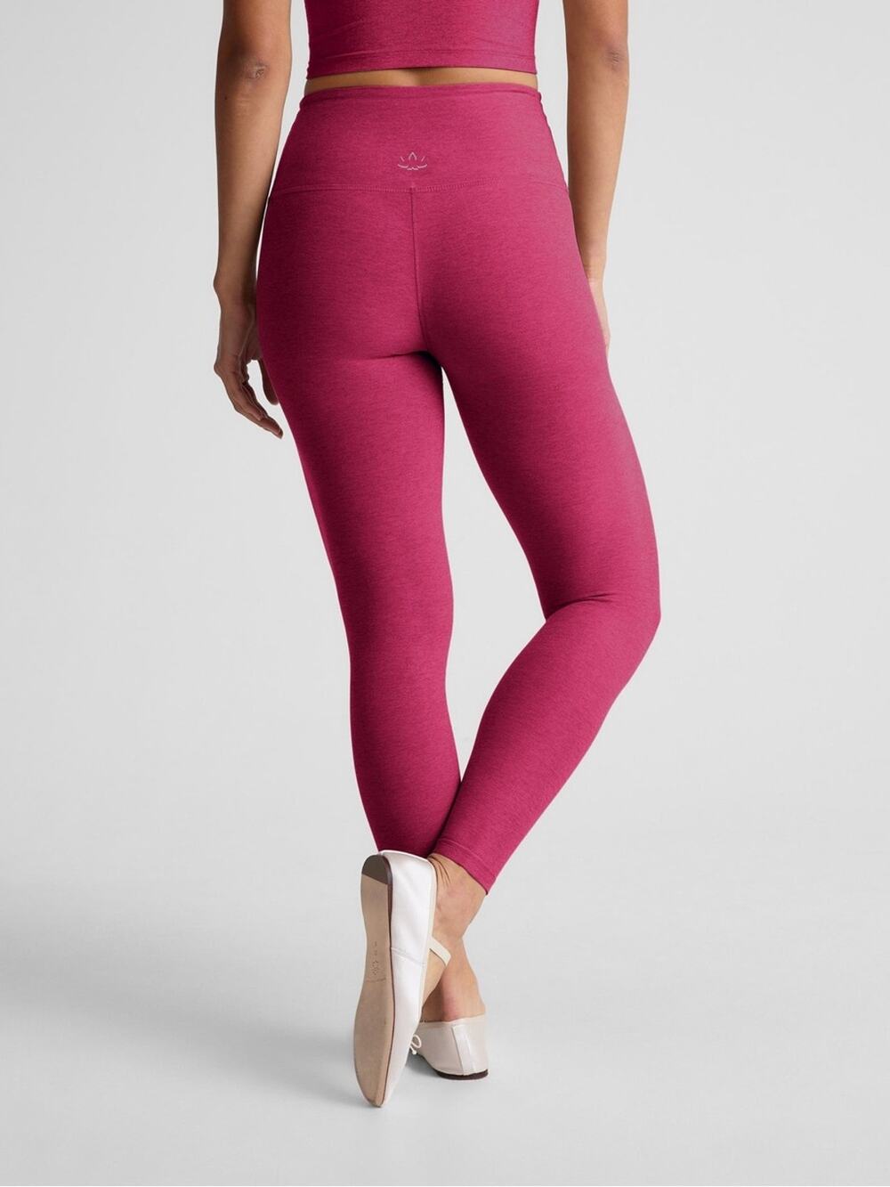Beyond Yoga Cross Waist Pink Space Dye Ankle Leggings Size XS